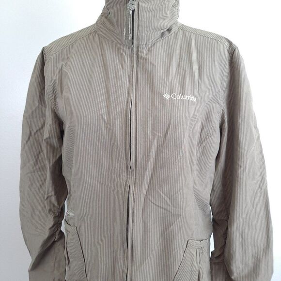 Columbia Pin Stripe Scrunched Lightweight Zip Up Outdoor Jacket - Picture 2 of 9
